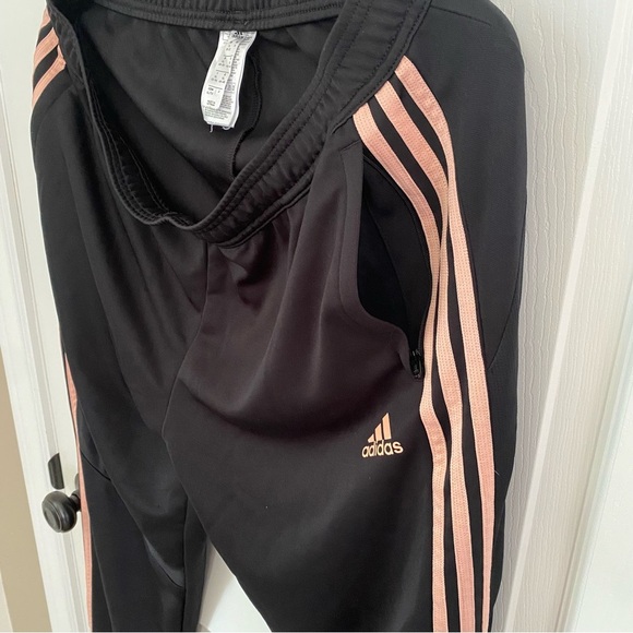 Adidas Black and Pink xl Track Pants climacool zipper bottom - Picture 3 of 15